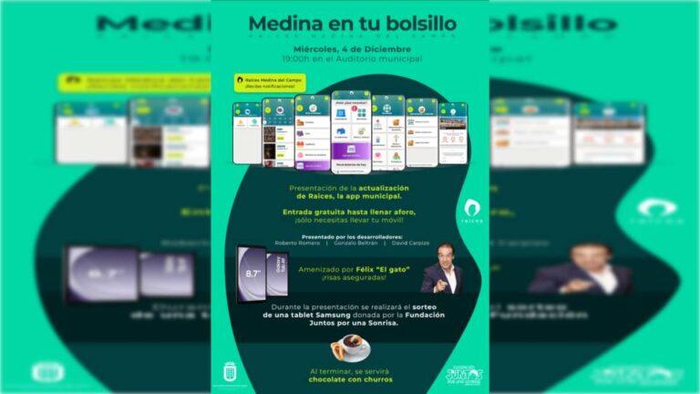 Humor y sorteo de una tablet en la presentación de la nueva actualización de la app medinense ‘Raíces’ 