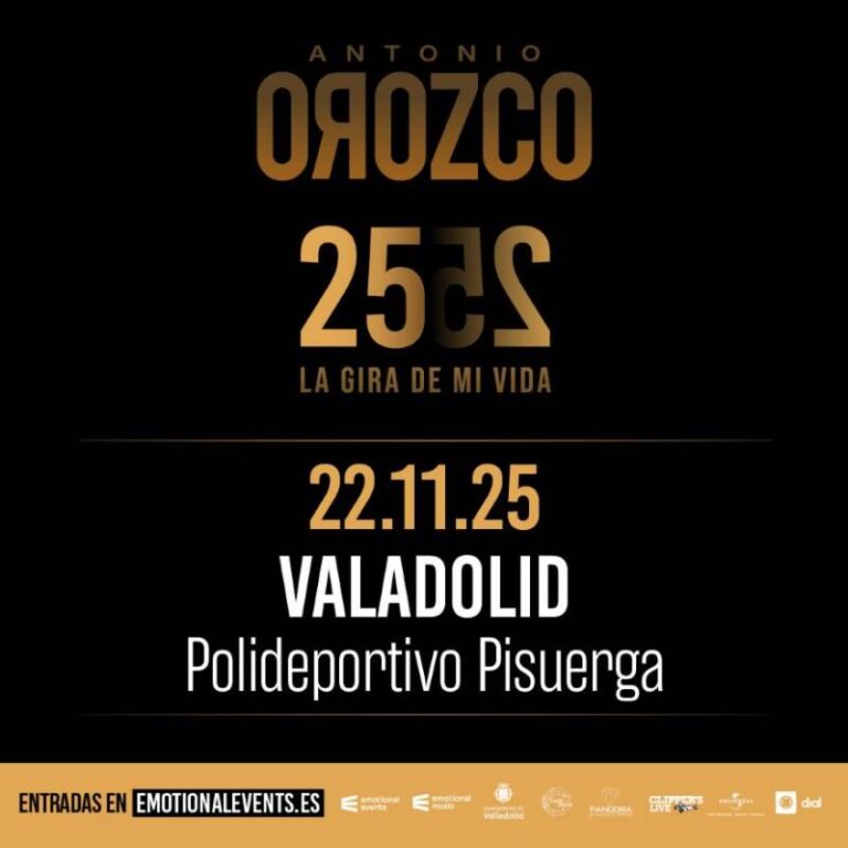 Antonio Orozco actuará en Valladolid en noviembre de 2025 con su gira “La Gira de Mi Vida”