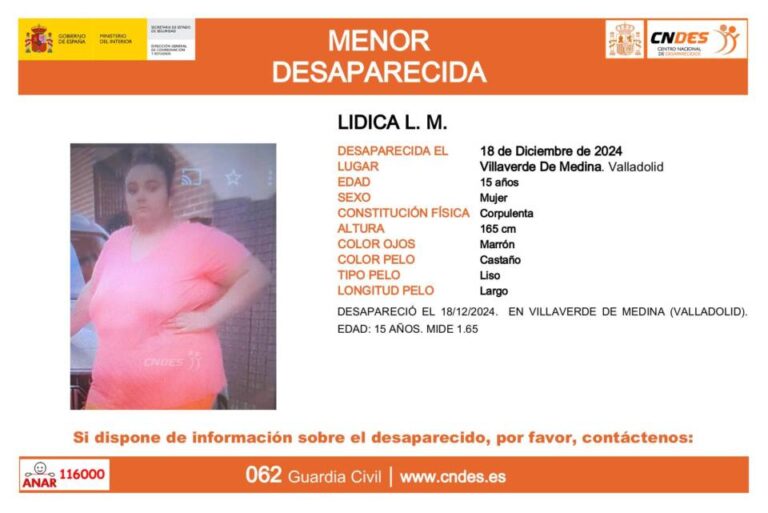 Desaparece una menor de 15 años en Villaverde de Medina