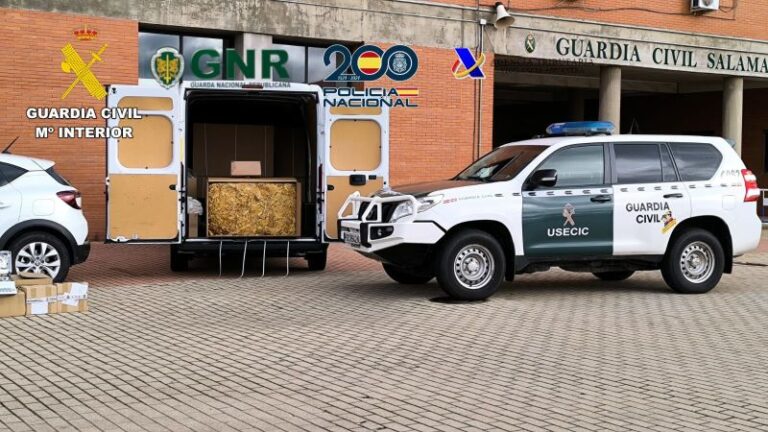 Cae en Salamanca una red internacional de contrabando de tabaco: más de 6 toneladas incautadas y 9 detenidos en la Operación Fust/Martina