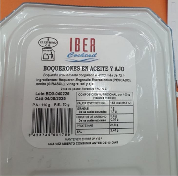 Sanidad emite una alerta por Listeria en boquerones comercializados en España