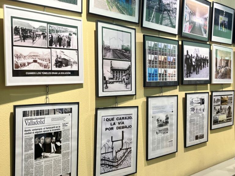 La Plataforma por el Soterramiento denuncia “el muro de la vergüenza” en una exposición impactante en Valladolid