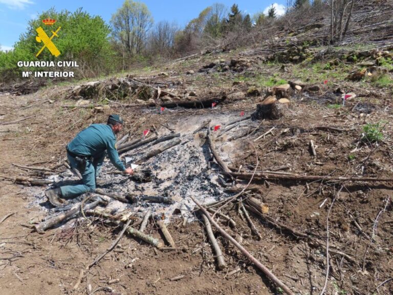 Investigan a un hombre por provocar un incendio forestal en Puerto de Béjar tras una quema mal apagada
