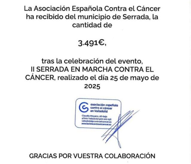 Serrada recauda cerca de 3.500€ para donar a la AECC
