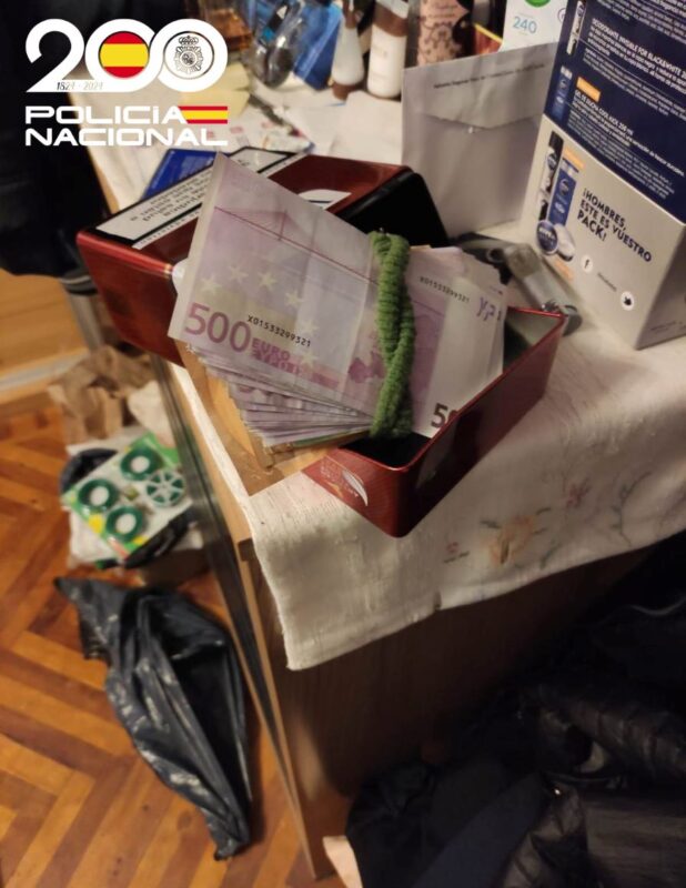 La Policía Nacional desmantela un punto negro de droga en Burgos con 2 kilos de hachís y cocaína lista para vender