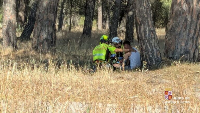 Rescatado en helicóptero un hombre con síntomas cardíacos en una zona de monte en Villaverde de Íscar (Segovia)