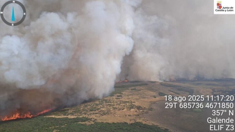 Los incendios fuerzan el desalojo de más de 5.600 personas en tres provincias de Castilla y León