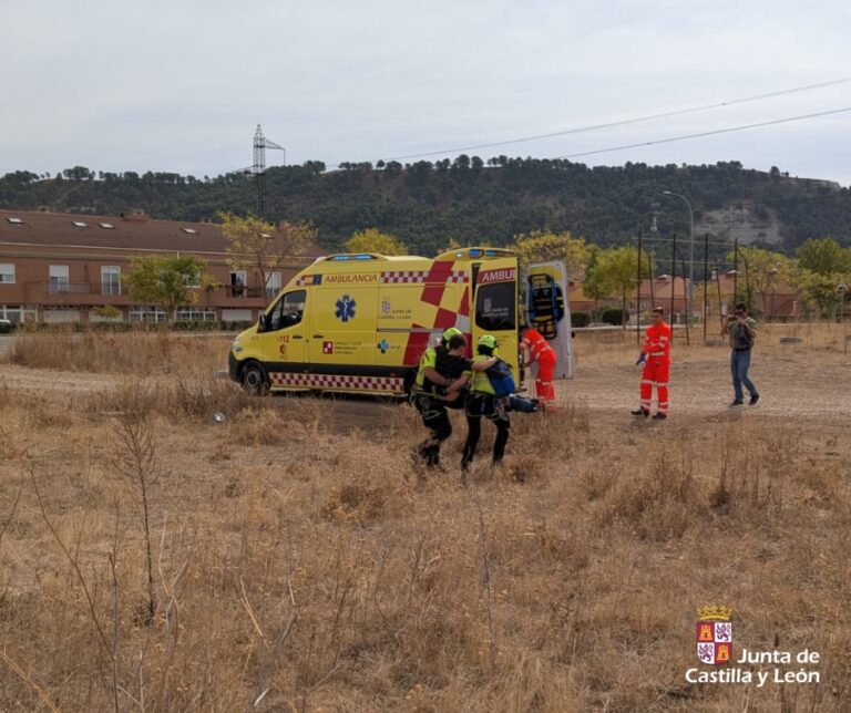 Rescatan en helicóptero a un menor de 12 años herido en los Cortados de Cabezón de Pisuerga
