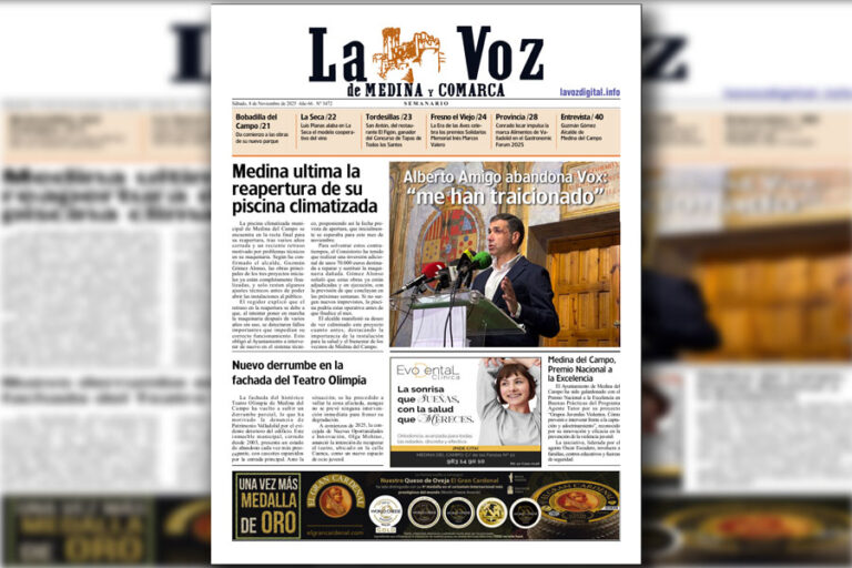 Ya puede leer y descargar gratis el semanario de La Voz de Medina y Comarca de esta semana 8 de Noviembre de 2025