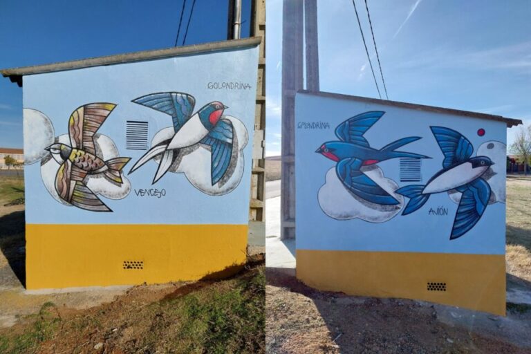 Golondrinas, aviones y vencejos, nuevos murales del proyecto MURAVES en Nava del Rey