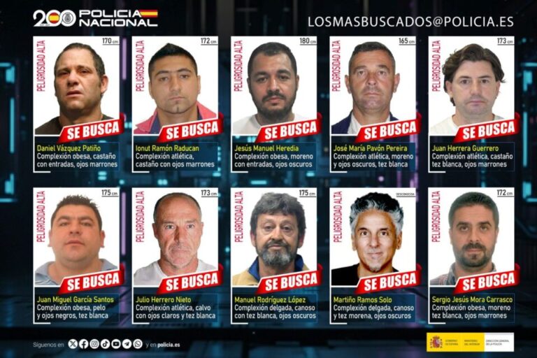 La Policía Nacional pide ayuda ciudadana para localizar a los 10 fugitivos más buscados de España