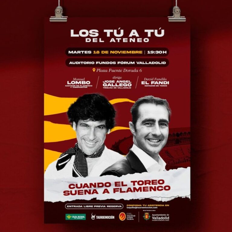 Flamenco y toreo se dan cita en Valladolid en un nuevo ‘Tú a tú del Ateneo’ con Manuel Lombo y ‘El Fandi’