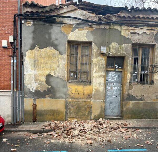 Una vivienda inhabitada de Medina del Campo se viene abajo tras el fuerte temporal 