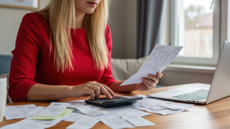 mujer contabilidad ordenador