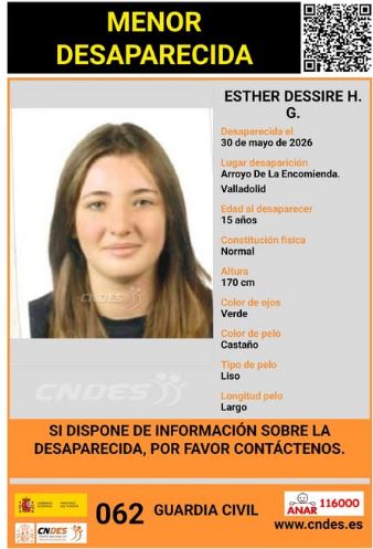 Buscan a una menor de 15 años desaparecida en Arroyo de la en Valladolid