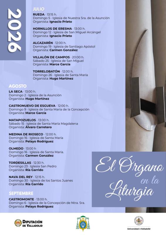 cartel organos en la liturgia en Valladolid